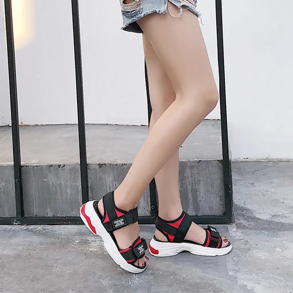 MUQGEW женская обувь сандалии летние Женская Мода Повседневное летние спортивные сандалии плотная обувь на среднем каблуке на платформе# g4