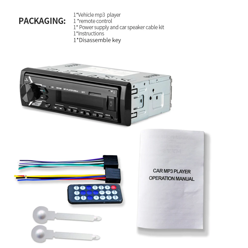 Автомобильный MP3 плеер AOSHIKE 1 DIN USB AUX Bluetooth 12 В FM радио мультимедийный с поддержкой