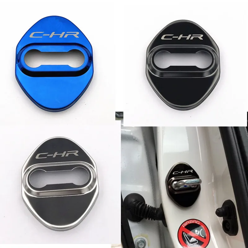 

Stainless Steel Door Lock Decoration Protection Cover emblem case for Toyota C-HR CHR 2016 2017 2018 accossories car styling