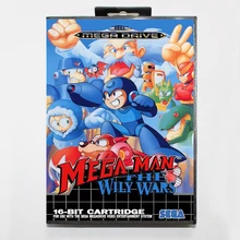 Sega MD-игры карточные-Мега человек игра "The wily Wars" 2 с коробкой для sega megadrive игровой консоли 16 бит MD карточная игра