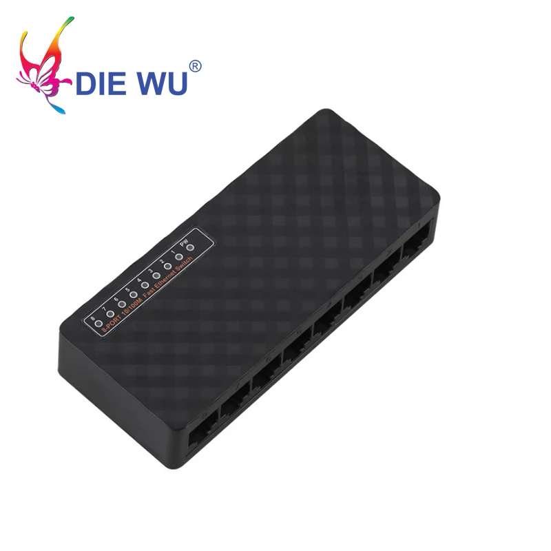 Сетевой коммутатор 8 портов 10/100 Мбит/с быстрый Ethernet RJ45 Lan Hub MDI