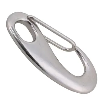 

Medium Silver Tone Multifunctional 304 Stainless Steel Egg Shape Spring Snap Hook Quick Link Carabiner