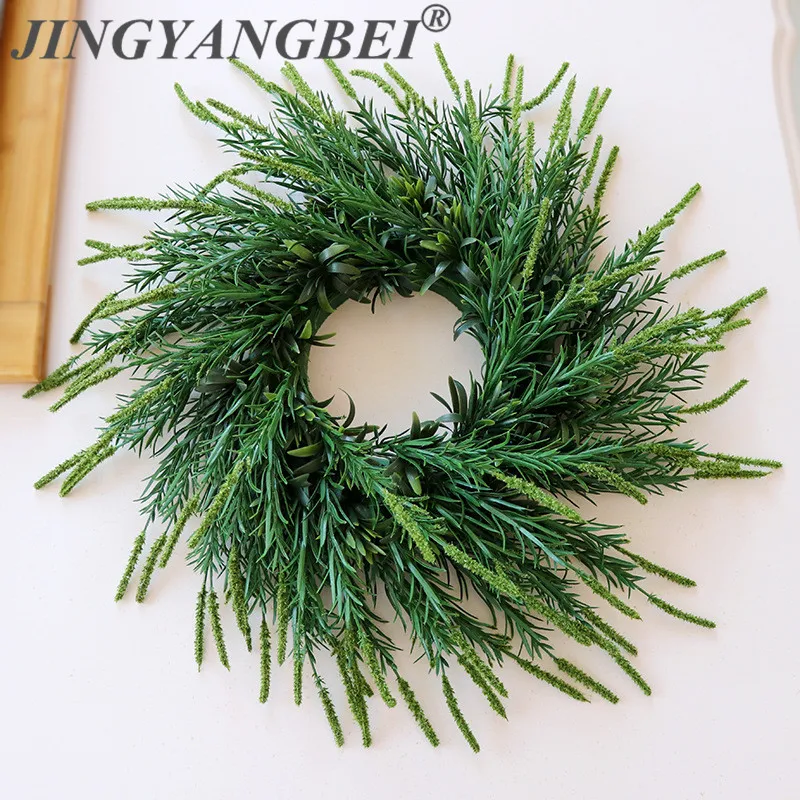 Green Plastic dog tail grass wreath Artificial plants Garland weeding Scenes decoration home