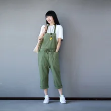 Для женщин Повседневное джинсовые комбинезоны женские джинсовый комбинезон с карманами женский сезон: весна–лето Свободные Комбинезоны штаны с подтяжками 043005