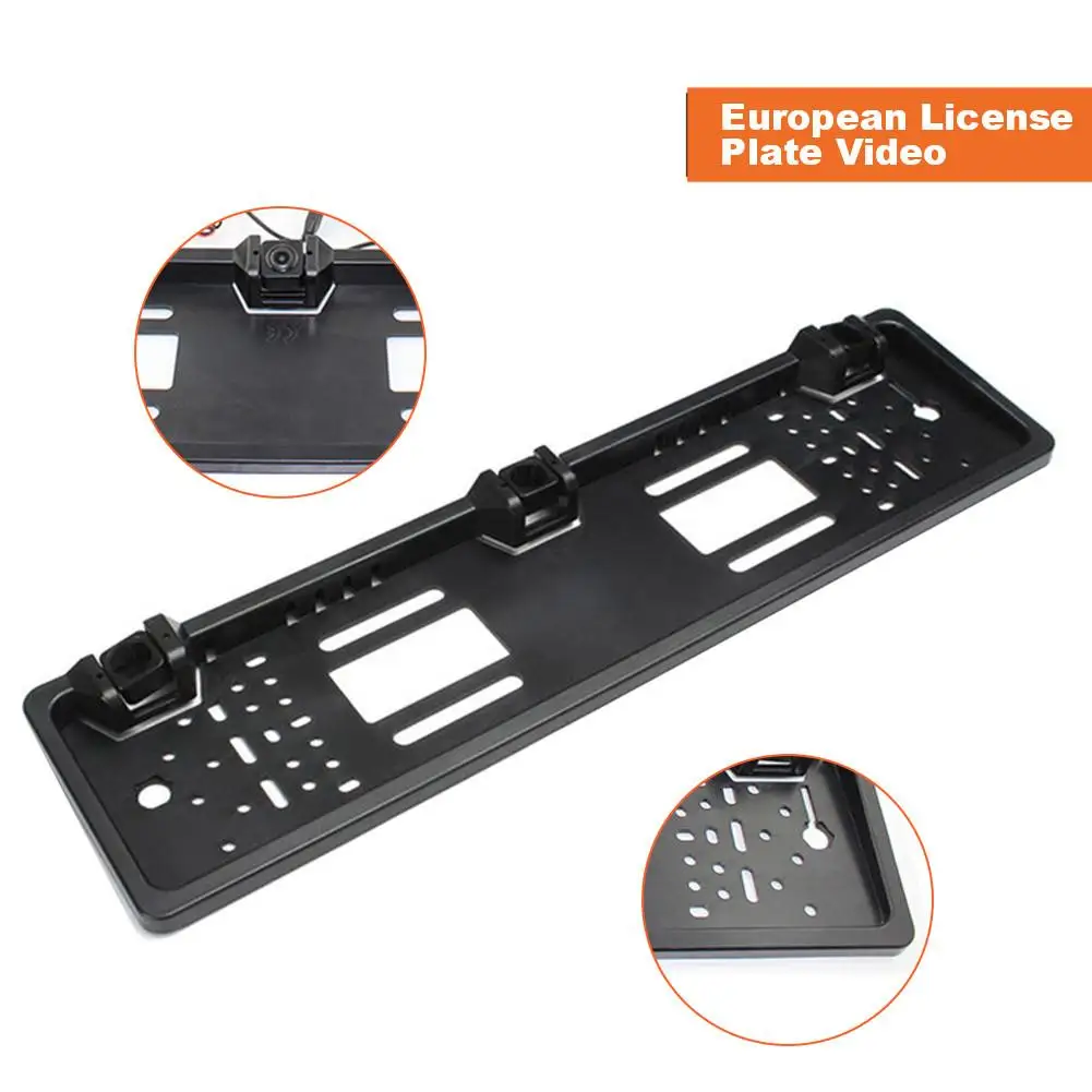 New European License Plate Frame Backup Camera Car Accessories 4 LED Rear View Camera with Reversing Radar System Parking Sensor