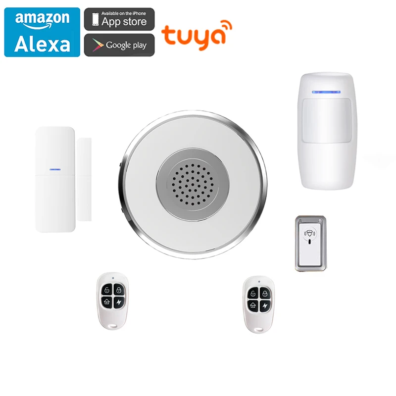Alexa Google Home Tuya WiFi Smart Home Security Kit Gateway Hub Door Window Sensor PIR 2 Key Fob Door Transmitter Button Alexa Google Home Tuya WiFi Smart Home Security Kit Gateway Hub Door Window Sensor PIR 2 Key Fob Door Transmitter Button