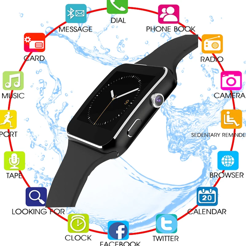 2018 Новые Bluetooth Смарт часы X6 + умные мужские спортивные для Apple iPhone Android телефон с