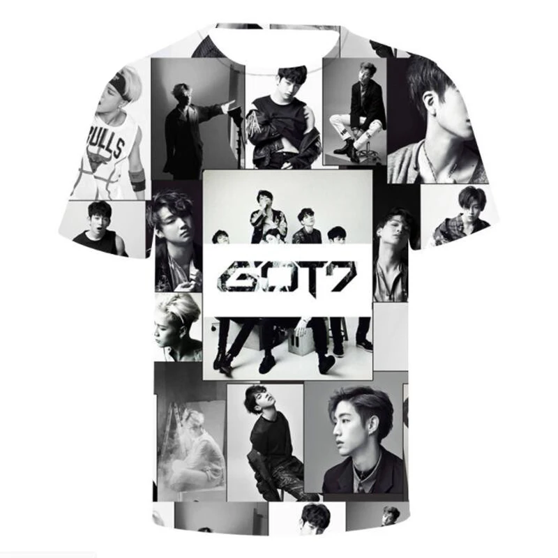 KPOP GOT7 альбом 3D футболка Топы в стиле хип хоп свободная одежда из хлопка 3d печати