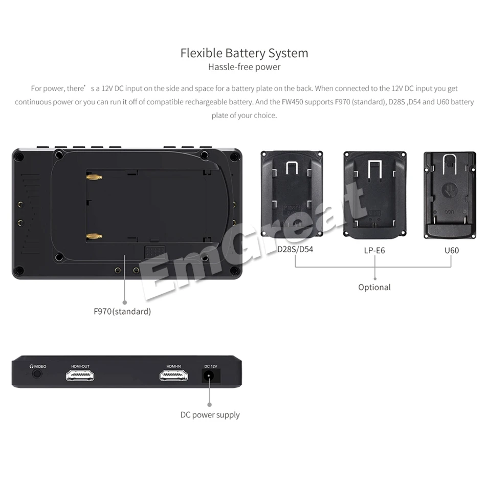 Feelworld FW450 4 5 дюймов IPS 4K HDMI на камере полевой монитор 1280x800 HD портативный ЖК для