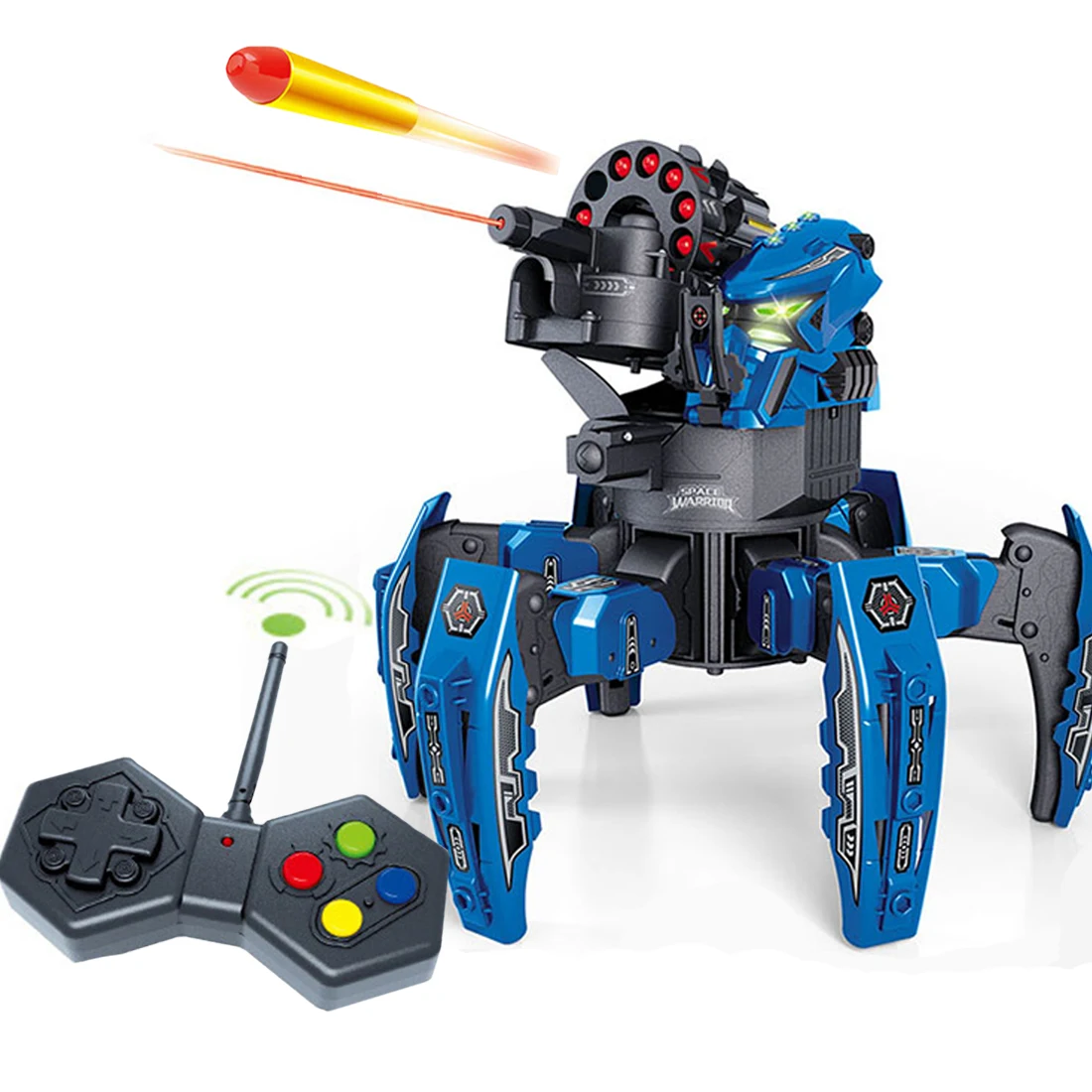 2,4 г Электрический пенный дротика с пульпультом дистанционного управления, робот для самостоятельной стрельбы, Интеллектуальный бой с шестифутовыми пауками, игрушки для детей, красный цвет - Цвет: blue