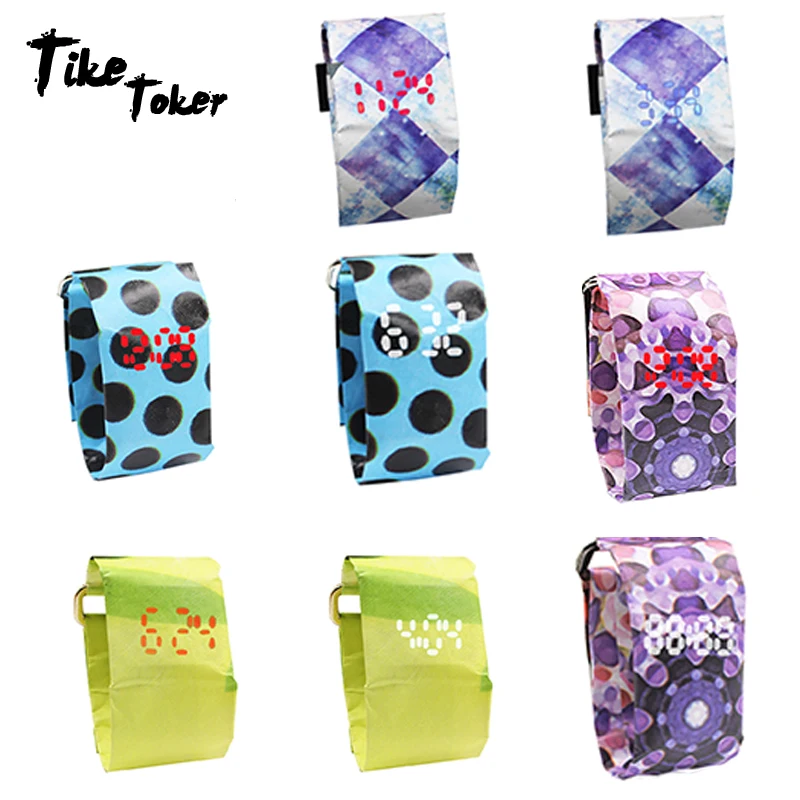 

TIke Toker,Tyvek Paper Strap Digital Watches Creative Men Women Watch LED Waterproof Clock Germany Sport watch 2018 New Fashion7