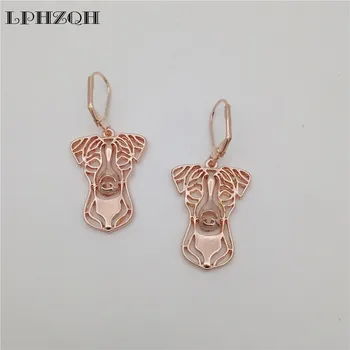 

LPHZQH Wholesale Alloy Cute Pet Jack Russell Terrier Earings For Women Girl Lover Unique Christmas Birthday Lovely Gift Jewelry