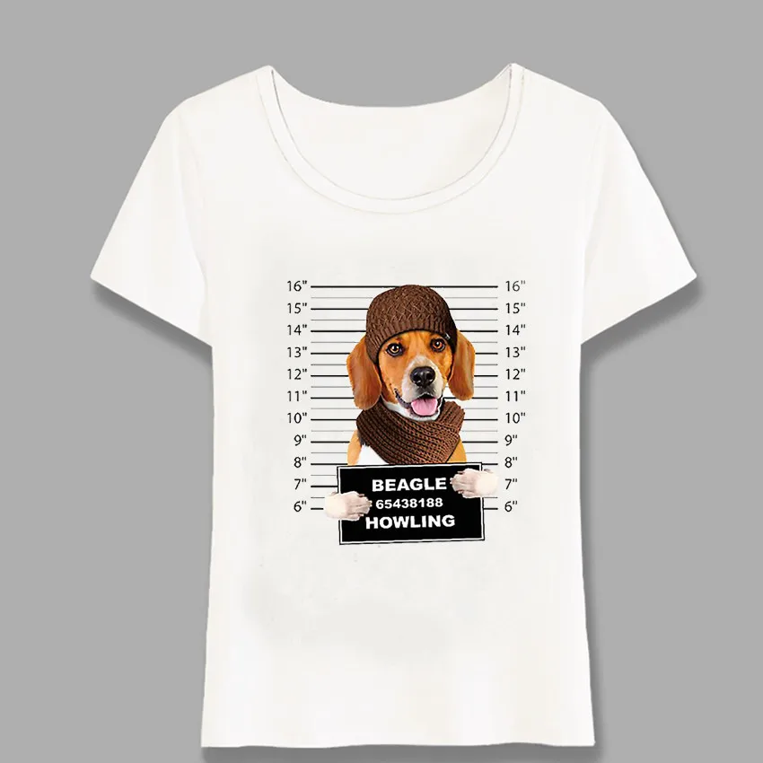 

New Fashion Women T Shirts Cute Beagle Dog Print T-Shirt Funny Bad Dog Design Casual Tops Female Tee Harajuku