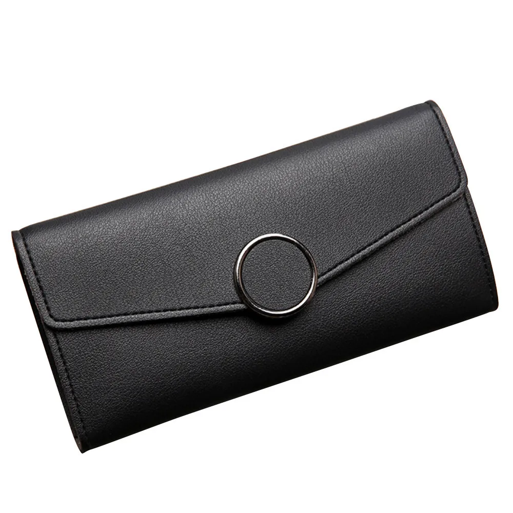 

Long Korean version of the multi-card bit buckle small wallet PU Leather Hasp Wallet Female Famous Brand Card Holders Purse