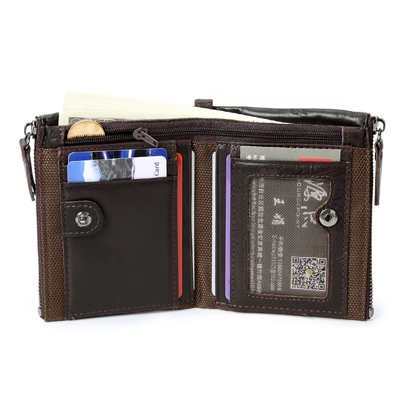 

High Quality Genuine Leather Wallet men soft leather men wallets Coin purse short Multifunction male clutch mens money bag 2019