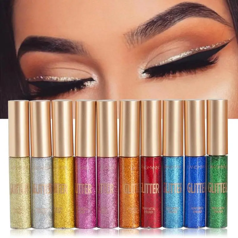 10 Color Eyeliner Liquid Glitter Eyeliner Pencils Waterproof Colorful