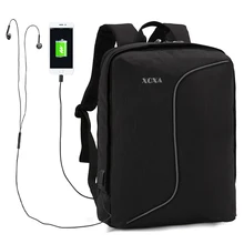 XQXA USB Charging Anti-theft Backpack Men Removable Mochila for 15-17 inch Laptop Backpack Bags School Rucksacka Waterproof