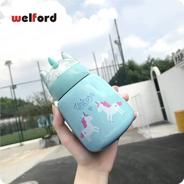 

300ML Creative Unicorn vacuum flask with rope Thermos mug Cute cups Hot mug Mini Tea stainless steel thermos coffee mug