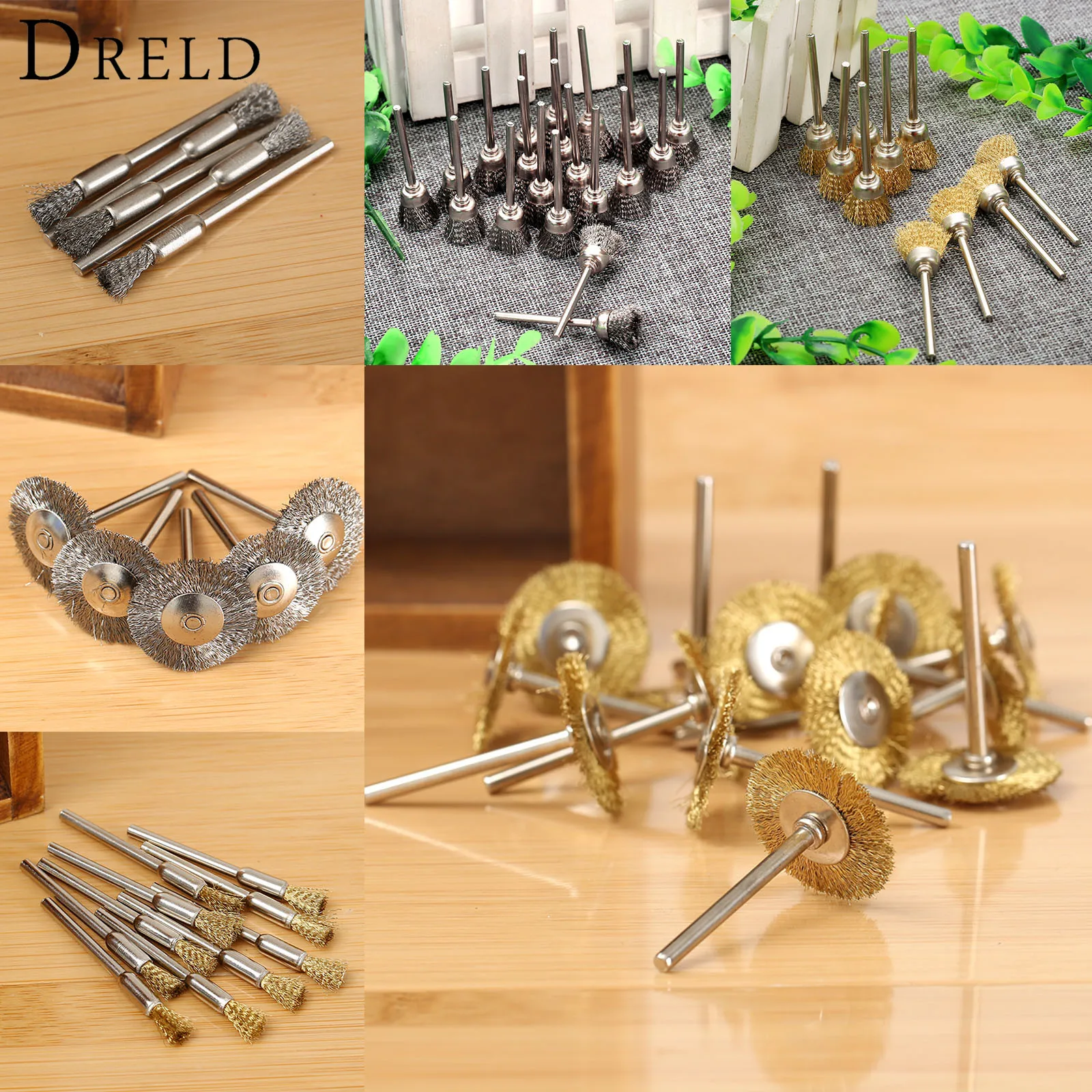 40Pcs Dremel Accessories Steel Wire Brush Polishing Wheels Set for