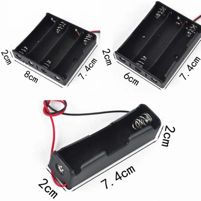 1Pc 4/3/2/1x 18650 Durable Plastic Battery Holder 4 Size Portable 18650 Battery Box Case Wire Supports 3.7V Battery Mayitr
