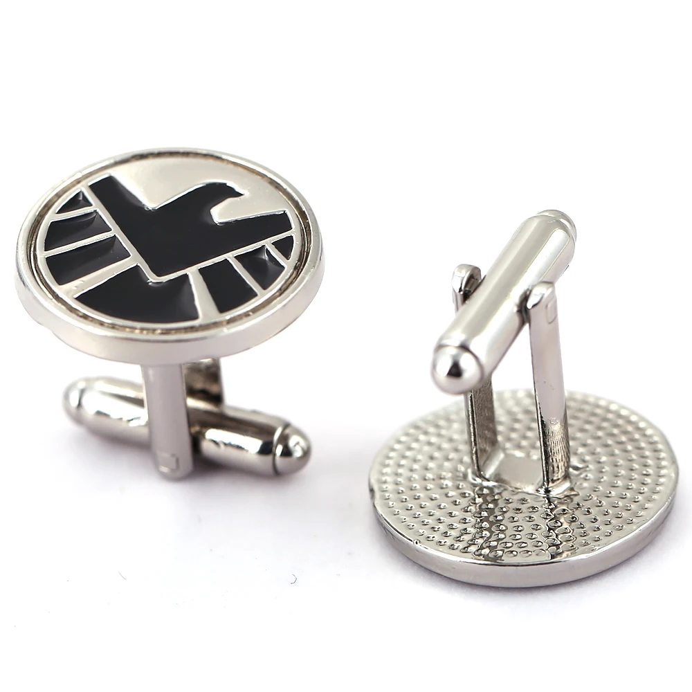 

Hot movie SHIELD electroplate shield logo Suit Shirt Novelty Cufflink For Men Enamel CuffLink Discount Cufflinks