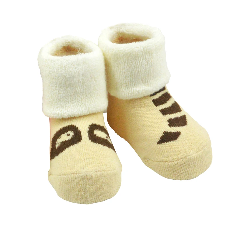 

New Arrival 1 pair Infant Newborn Socks Winter 100% Cotton Sock Baby Non-slip Socks Baby Suitable for 3M-3Year