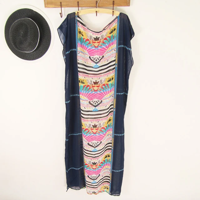 New Beach Cover Up Printed Vintage Swimwear Ladies Beachwear Coverups Sun Bath Beach Wear Dress Chiffon Swimwear TS040 1