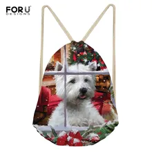 FORUDESIGNS/Рождественская сумка на шнурке для рождественской вечеринки, детский рюкзак на шнурке, на заказ, легкая сумка для путешествий для взрослых