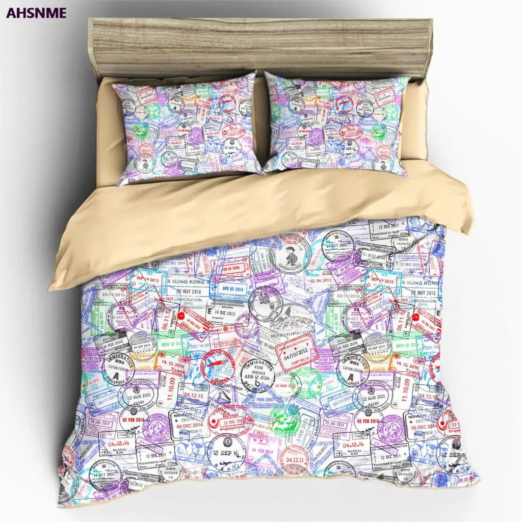 

AHSNME High Definition Photo Print 3D Effect Postmark Cover Set Special Color Postmark Design Bedding Set Customize Pattern