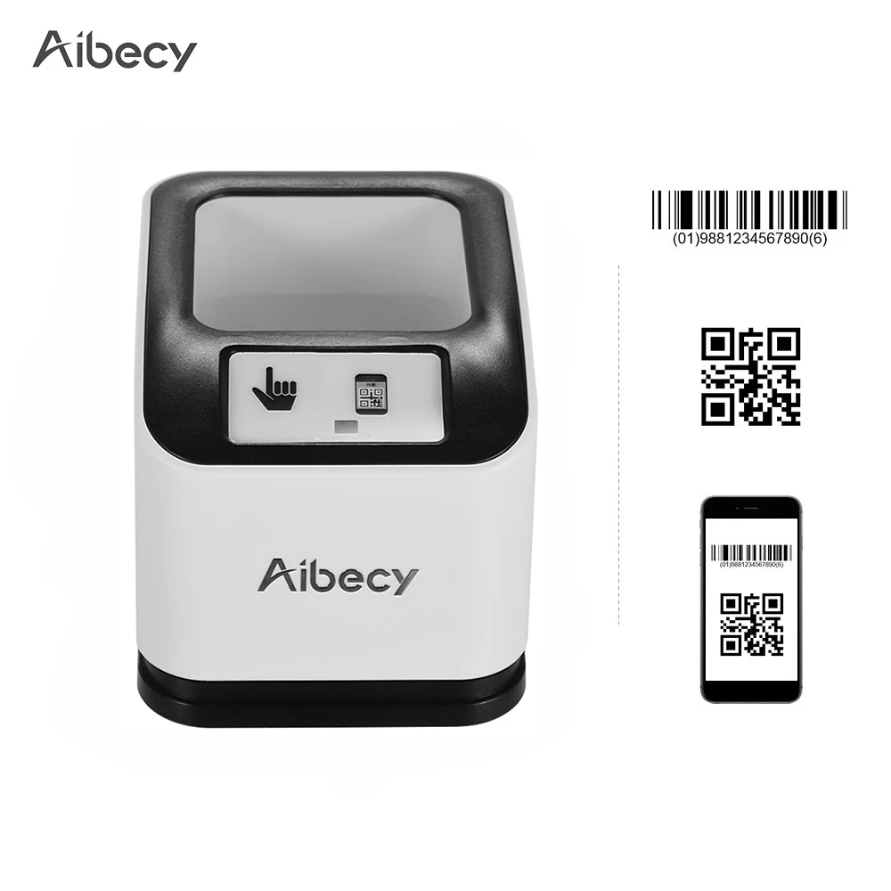 Aibecy 2200 1D/2D/QR сканер штрихкодов CMOS считыватель штрихкодов с USB Всенаправленный сканер штрихкодов