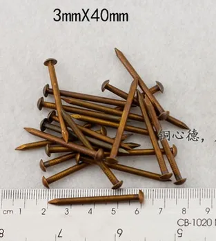 

Chinese antique copper nail head nail tabour furniture hinge copper nails furniture fittings 3mm*40mm