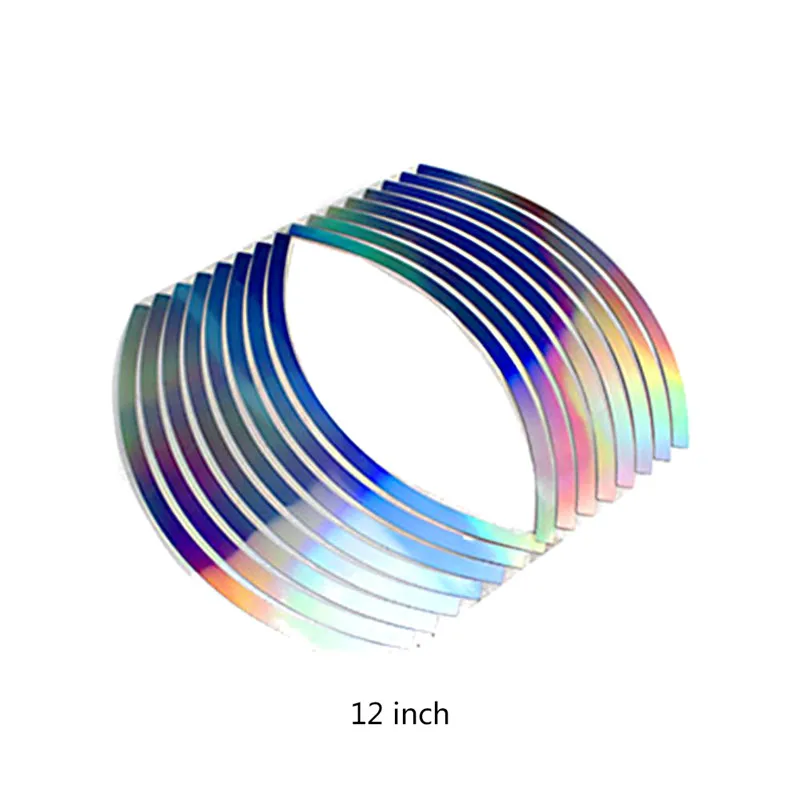 16 шт. прочный высокое качество Портативный обод колеса(ПВХ) 10/12/14/18 дюймов модная лента для мотоцикла автомобиля светоотражающая полоска#291446 - Цвет: 12 inch