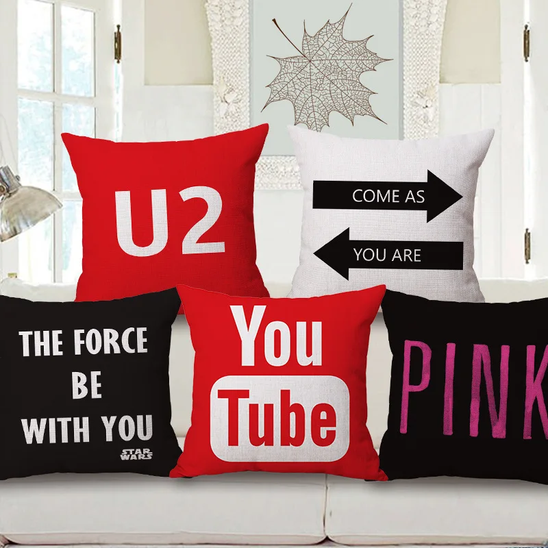 ZXZXOON декоративный чехол для диванной подушки с буквами youtube номер 1 хлопковая