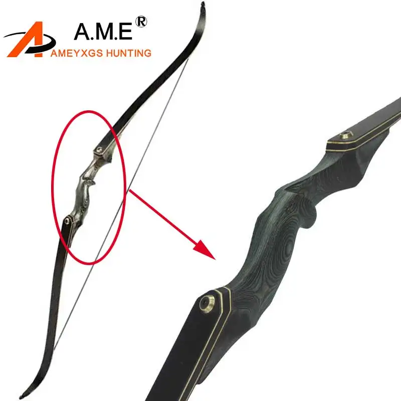 

Archery Hunting Take Down 60 inch Recurve Bow Right Hand Black Color Gift Arrow Rest Shooting 30-60bls Bow For Shooting d