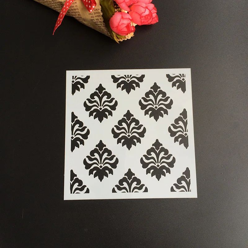 

1Pcs 13*13cm Scapbook Stencil Cake Decorating Tool scrapbooking DIY Decorating Stencil Fondant Pattern Printing Spray Template