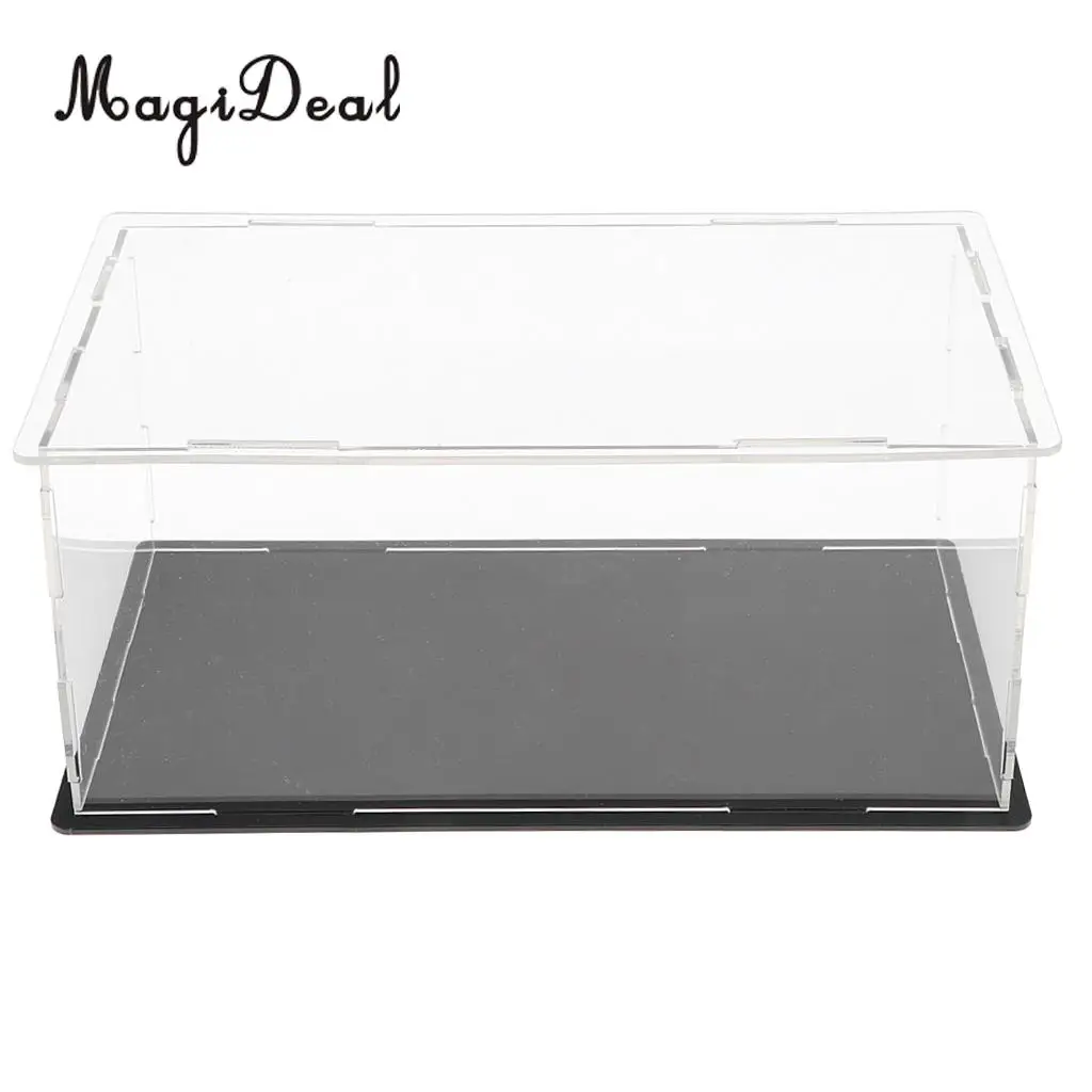 2pcs Clear Acrylic Display Show Case Box Perspex Dustproof Protection for Figures Diecast Vehicle Car Doll Model Collection