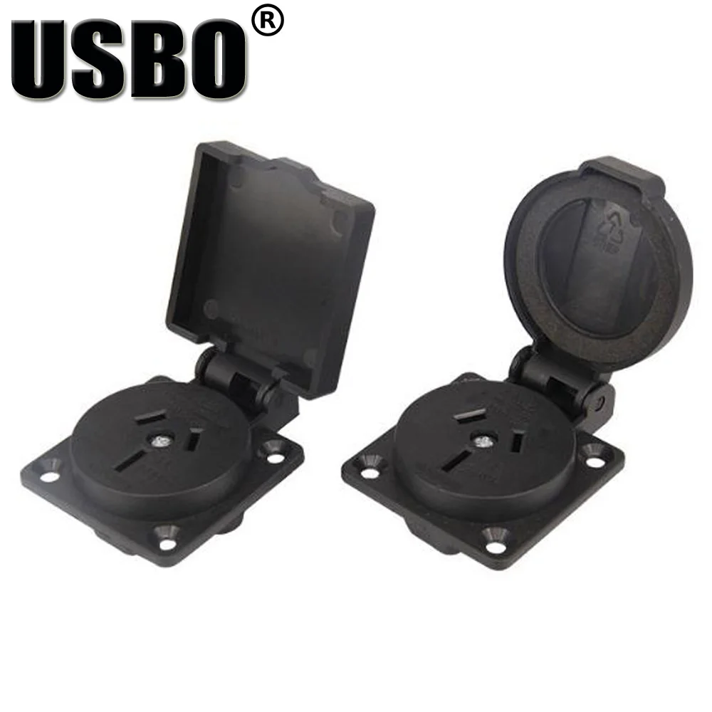 Austrian industry safety outlet 15A 250V IP44 SAA certification black round square cover AU