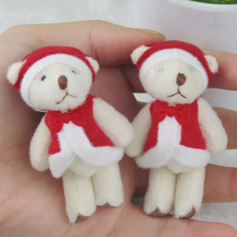 5 шт./лот мини-соединение медведь мягкие плюшевые игрушки 7 см милые плюшевые медведи кулоны-куклы Подарки Свадьба Вечеринка Рождество украшения J00201