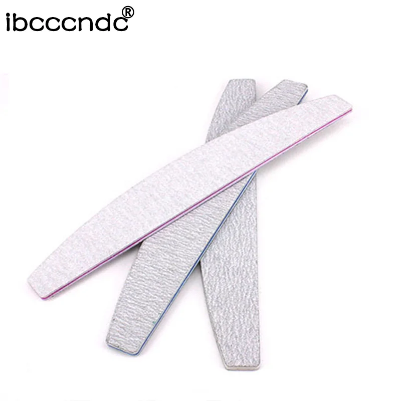 

Professional 5Pcs/lot Grey Boat Nail File 100/180 Buffer Double Side Gray Color Curve Banana Nail Art Care Tools High Quality