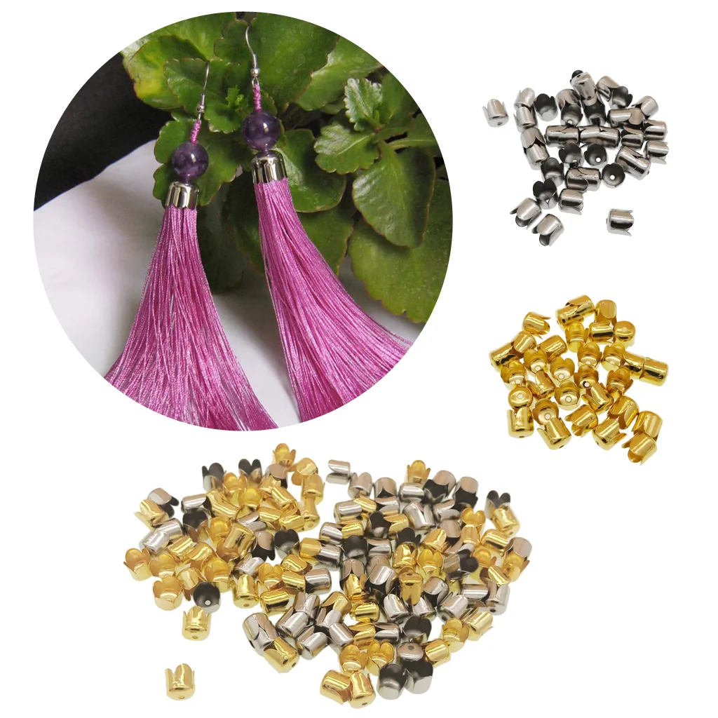 160 Pieces Fashion Bead Caps Tassel Ends for Making Earrings Tassel Jewelry DIY Jewelry Findings Accessories