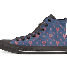 Повседневная холщовая обувь кеды с высоким берцем в морском стиле; Прямая