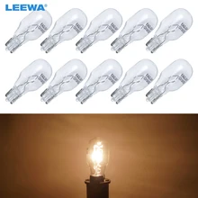 LEEWA 10 шт. теплый белый автомобиль T15 Клин 12 в 16 Вт галогенная лампа внешняя галогенная лампа замена приборной панели лампа светильник# CA1310
