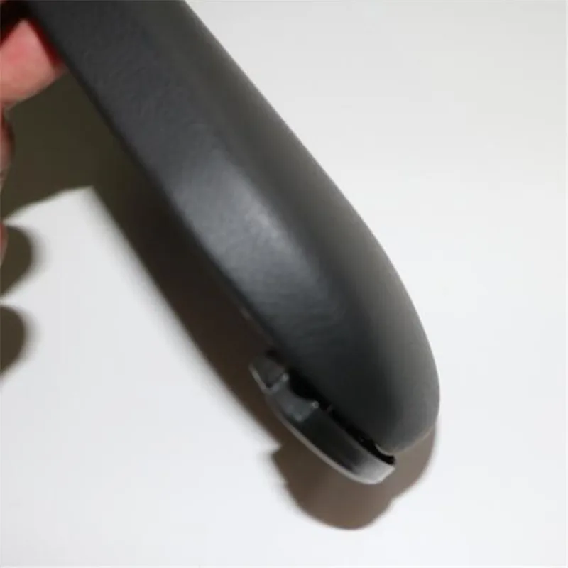 Black Leather Center Console Armrest Cover Lid (10)