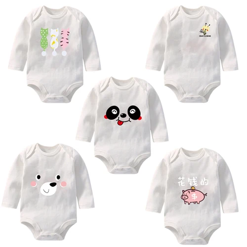 OkayMom, 5 шт., комбинезон для новорожденных Roupas de bebe, детские комбинезоны для мальчиков и девочек, хлопок, летний детский комбинезон для младенцев - Цвет: White 2