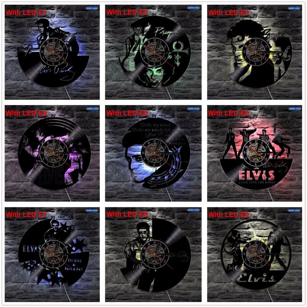 

Elvis Silhouette LED Light Wall Vinyl Clock Color Changing Cool Living Room Interior Decor Wall Light Remote Controller