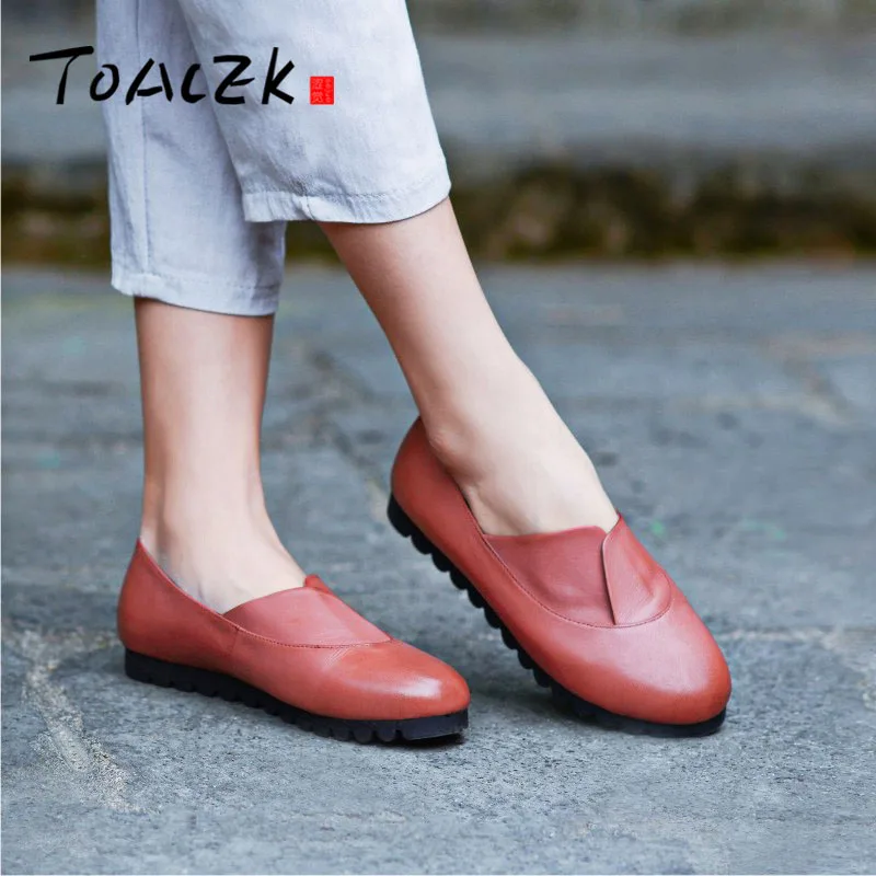 

Spring and summer hand-made leather women's shoes flat comfortable soft sole soft vamp artistic and retro single shoes