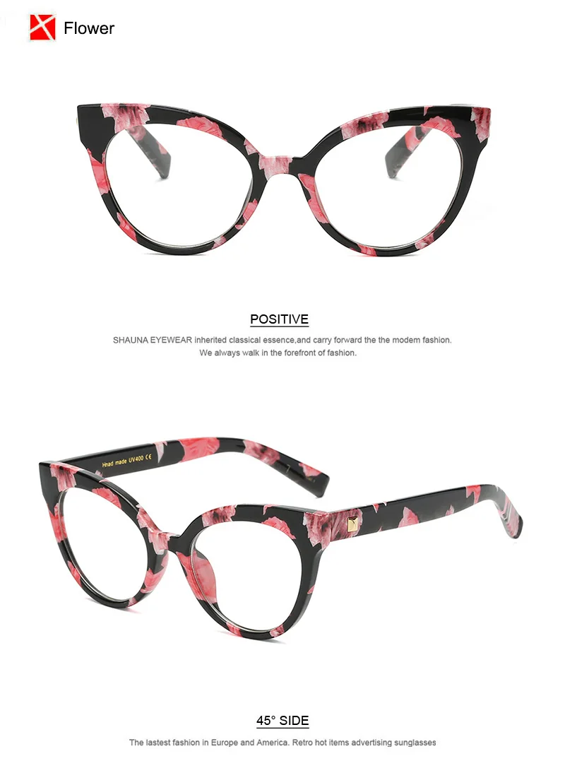 Винтажные очки shauna, двойные цвета, Женская оправа "кошачий глаз", модные женские очки с прозрачными линзами