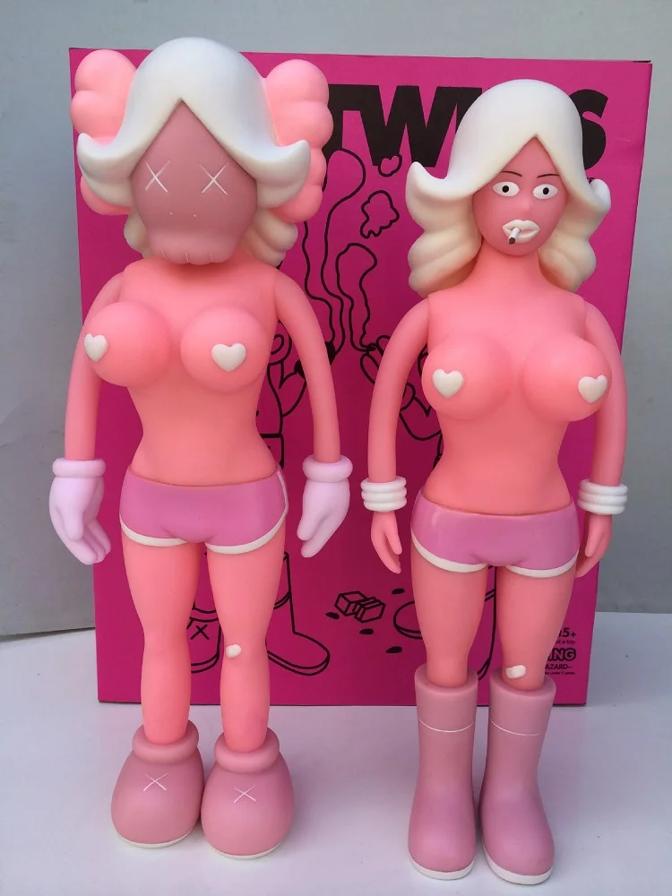 

2PCS KAWS REAS THE TWINS MONO Twins Figure Dolls 16 inch / 40cm OriginalFake KAWS Model Doll