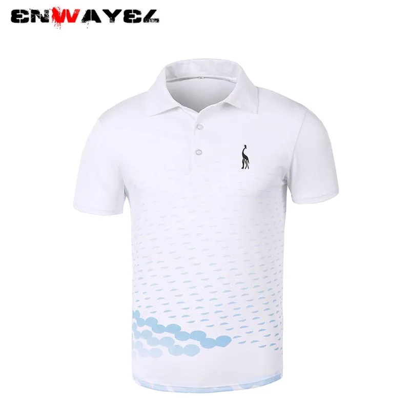 ENWAYEL бренд 2019 новые летние Poloshirts для мужчин Топ принт олень короткий рукав