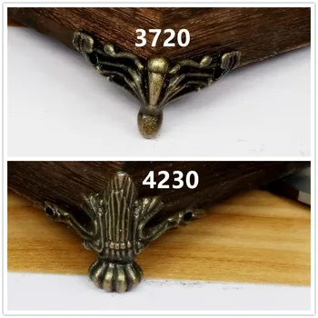 

4pcs 37*20mm/42*30mm Antique Brass Vintage Bronze Jewelry Chest Wooden Case Decorative Feet Leg Furniture Caster With Screws
